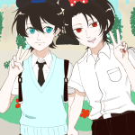 堀清で夢の国にデートに行ったら…という妄想から生まれたイラストです。制服デートめっちゃ似合う!!可愛い!!一緒にパレード見てはしゃいだり、可愛いスイーツ食べたりと満喫して欲しい!!カチューシャ何つけようか迷いましたが、お互いのカラーにも合うのでマウスにしました!チケット買ってあげるから二人で遊びに行っておいで……笑 堀清画像