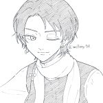 ラフなタッチで描いてみるというチャレンジで描いた清光です!
個人的には結構可愛く描けたかなと思っているので満足です。あーるじって感じでウィンクしてくれるイメージですね。 清光イラスト